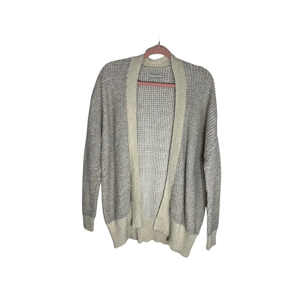 Urban‎ Outfitters Cream Beige Oversized Long Sleeve Open Knit Cardigan Size XS